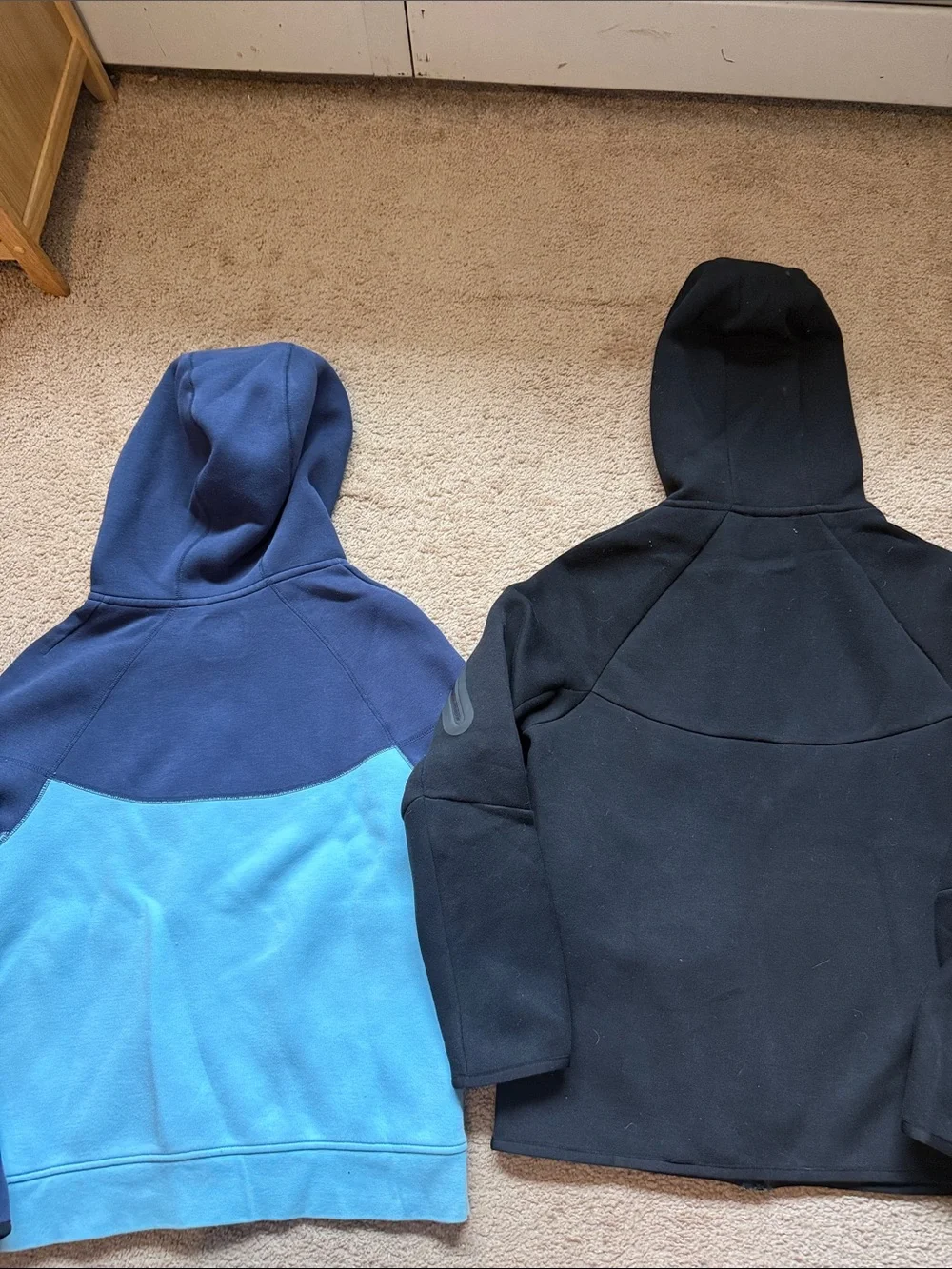 Nike Tec Kids' XL Hooded Zip Jackets - Navy, Light Blue & Black bundle